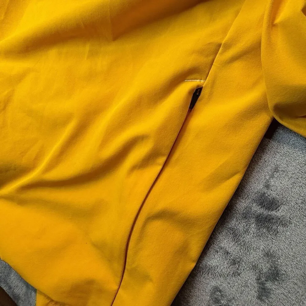 NIKE Sz L Emory University Eagles Coaches Performance 1/4 Zip Jacket Gold Yellow